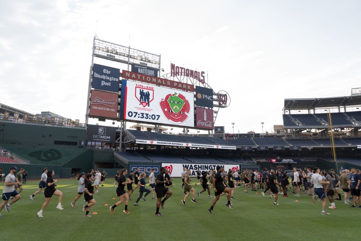 Military Members Participate in Unique Workouts at Nationals Park