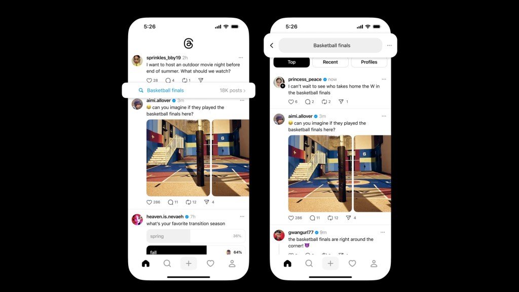 Threads enhances user experience by highlighting relevant trending topics above posts