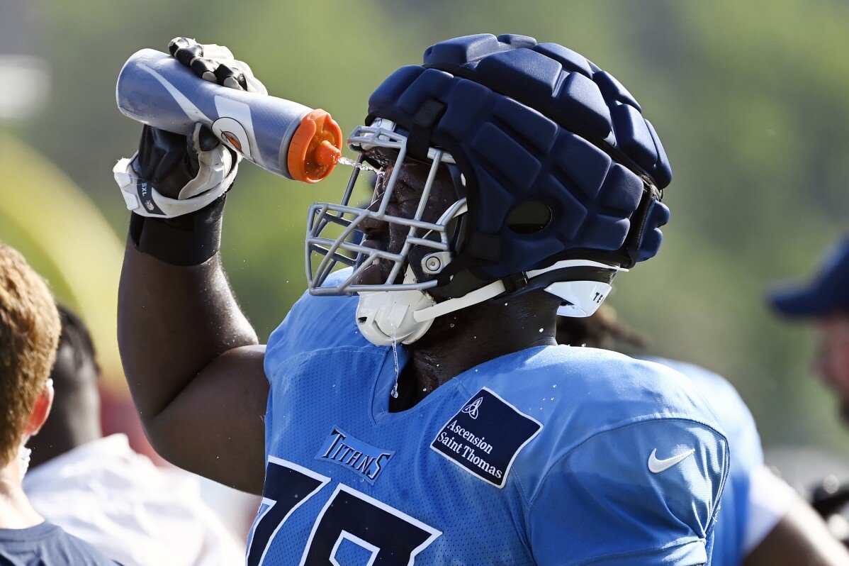 Titans’ Nicholas Petit-Frere returns to practice field, aims to secure starting right tackle position