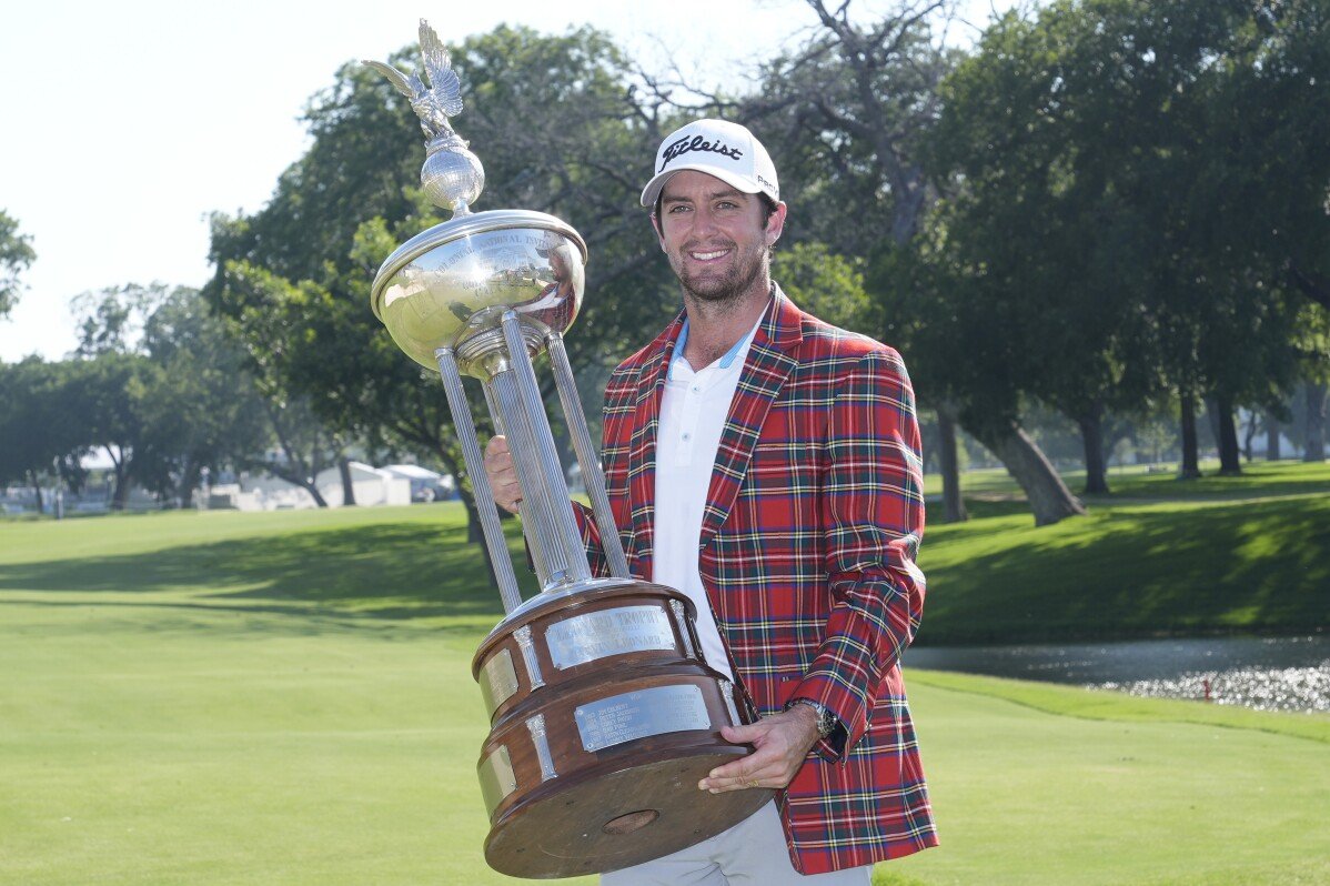 Davis Riley wins first individual PGA Tour title by 5 strokes at Colonial in final group with Scheffler