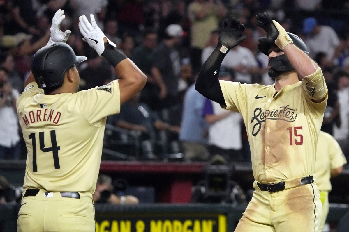 Grichuk leads Diamondbacks to victory over Angels 9-4, finishing a single short of cycle